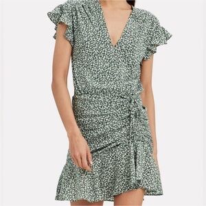 Veronica Beard Marla Green Floral Dress. Size 4. 100% silk.